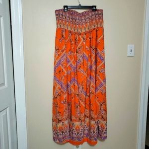 NWT Shein Boho Orange Smocked Top Dress sz. 3XL